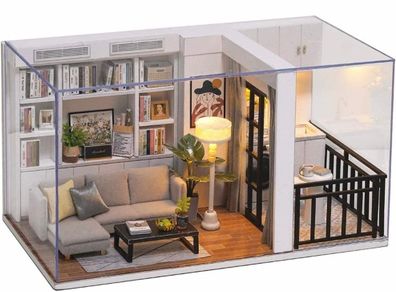 DIY Dollhouse Miniature Kit with Furniture, 3D Wooden Miniature House with Dust Cover and Music Movement, Miniature Dolls House kit (FREE POSTAGE)