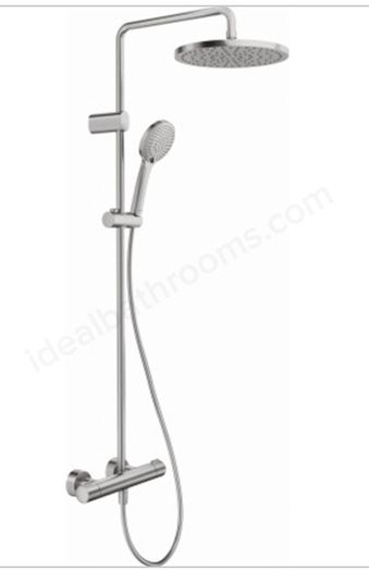 Duravit Shower System - thermostatic - brushed stainless steel