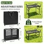 Portable Folding Grill BBQ Tables, Folding Grill Table,Height Adjustable Aluminium Camping Table with Resistant Mesh Desktop for Outside, Picnic, Dining, Party, 60 cm x 40 cm, Black Image 2