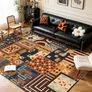 Washable Living Room Rugs 160x230cm Animal Boho Patchwork Rug  Non-Slip & Low Pile Indoor Carpet for Bedroom , Dining Room, Office Decor Image 4