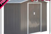 SUMMER SALE 7ft x 4ft Lockable Polypropylene Garden Storage Shed Storage w/ Air Vents Steel Grey (FREE POSTAGE)