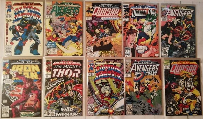 Avengers, Iron Man, Thor, Quasar, Wonder Man, Avengers West Coast: Operation Galactic Storm Parts 1-19 Complete Set & Aftermath Quasar #35 (1992)