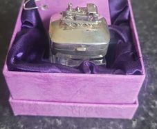 Silver Train trinket box