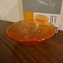 Amber Coloured Textured Glass Bowl - Handmade In Italy - 16cm - Boxed Image 4