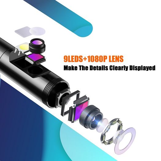 10m 4.3 Inch IPS Screen Industrial Endoscope Camera Single Dual Lens HD1080P Car Inspection Borescope IP68 Waterproof LEDs 2600mAh