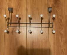 Over-door coat rack with 10 hooks - chrome finish