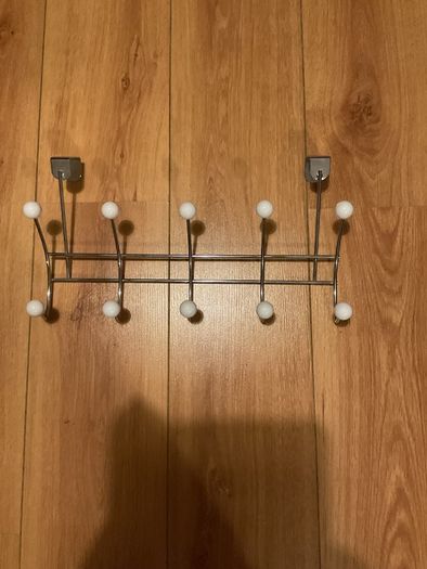 Over-door coat rack with 10 hooks - chrome finish