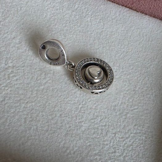Pandora spinning signature dangle charm perfect condition fully hallmarked