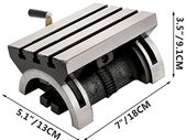 Tilting Milling Table Adjustable Rotary Worktable Machine with 3 T-Slots & a Crank Handle Heavy Duty for Grinding Milling