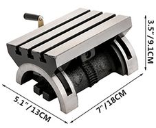 Tilting Milling Table Adjustable Rotary Worktable Machine with 3 T-Slots & a Crank Handle Heavy Duty for Grinding Milling