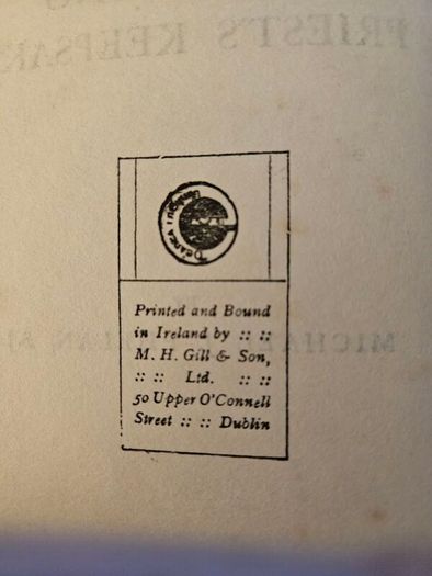 The Young Priest's Keepsake. By Michael  J. Phelan S.j. 1920s Second Edition Hardback In Good Condition.  See Photos For Same.