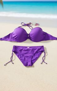 Primark/Penney's Bikini Purple Bra 38F Bottom 12/40