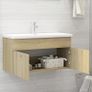 Sink Cabinet with Built-in Basin Sonoma Oak Chipboard Image 3