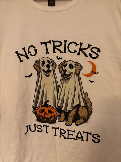 Dog T-Shirt | Ghost Shirt | No Tricks Just Treats T-Shirt