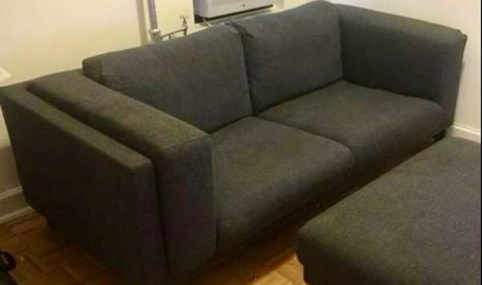 Large two seater sofa couch - Ikea Nockeby - grey blue 2 seat