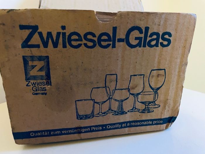 Vintage Schott Zwiesel Zwiesel Glas 5cl Crystal Sherry Glasses Boxed Set of 6