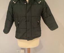 Boys dark green padded jacket with hood