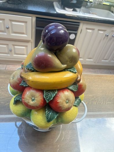 Beautiful  ceramic fruit on bowl