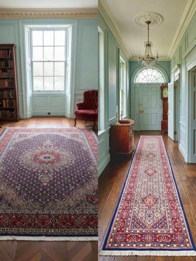 Stunning Large Persian Moud Rug Carpet and Matching XLong Runne