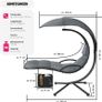 Indoor & Outdoor Hanging Lounger with Frame, Floating Lounger with Parasol Image 9