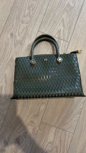 Matmazel Khaki Green Scale Texture Tote Bag 2 Ways