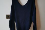 Ladies navy knit jumper