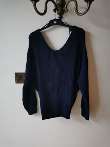 Ladies navy knit jumper