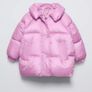 Zara girls pink, water-repellent kids' puffer jacket Age 4 EUC Image 4