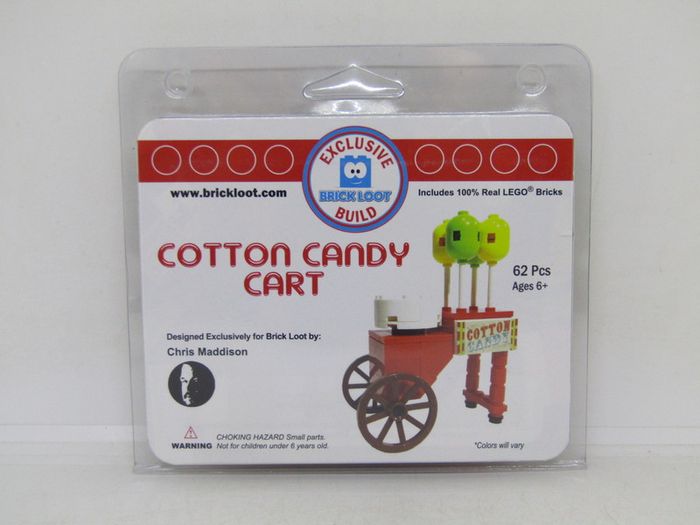 Lego Brick Loot Exclusive Custom Printed  Cotton Candy Cart 62 pcs Exclusive RARE AND HARD TO FIND