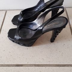 Black Designer Gianvito Rossi Jewelled Heels