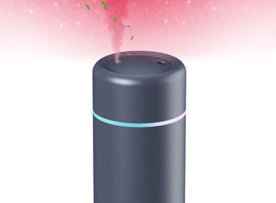 Colorful Mini Humidifier with Projection Atmosphere Lamp, Essential Oil Diffuser Aroma Essential Oil USB Cool Mist Humidifier 300ml, 2 Adjustable Mist Modes, Super Quiet, for Car, Office, Bedroom