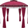 Gazebo Diameter 350 cm Water-Repellent Metal Garden Stable Robust Side Walls Garden Gazebo Luxury Tent Beige Image 5