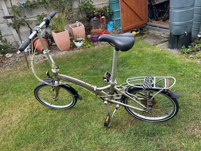 Folding adult bicycle.
