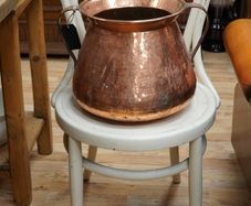 Vintage Hammered Copper Planter / Jardiniere