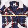 Savida Navy Blue Red Tweed Plaid Coat White Sherpa Trim 8UK/36EU Image 9