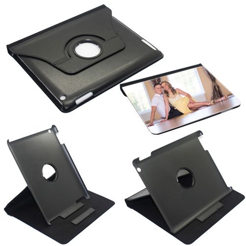 Ipad 1 2 3 & 4 - Personalised 360 Rotating Leather Flip Cover - With Your Own Design