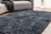 MULTIPLE SIZES AVAILABLE Grey Living Room Rug 120X180CM Anti Slip Rug Fluffy Rugs Shaggy Area Rugs Velvet Thick Rug Plush Floor Mat for Bedroom Decor