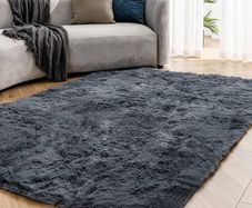 MULTIPLE SIZES AVAILABLE Grey Living Room Rug 120X180CM Anti Slip Rug Fluffy Rugs Shaggy Area Rugs Velvet Thick Rug Plush Floor Mat for Bedroom Decor