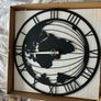 World Map black metal wall clock Image 3