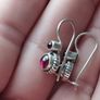 Vintage Sterling Silver Garnet Earrings. Image 3