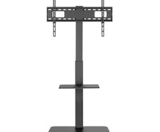Floor TV Stand with Shelf for 37"-75" TVs - Fine Texture Black