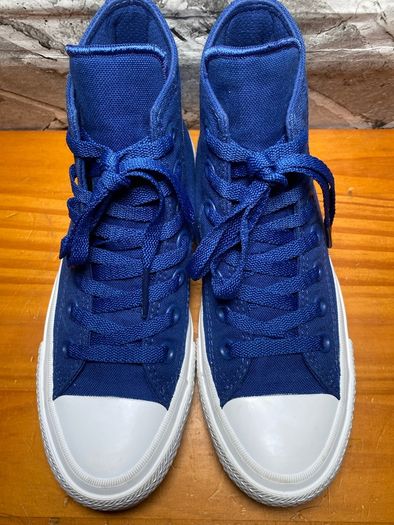 Boys Converse All Star Chuck Taylor II Lunarlon Blue Hi Top Trainers UK3.5 EU36