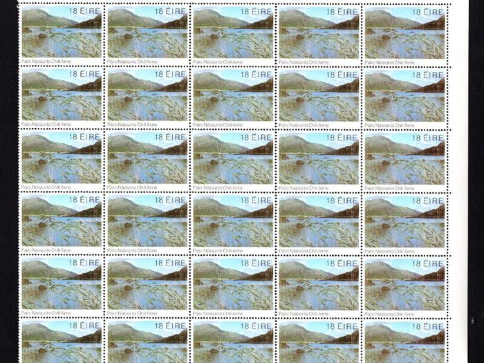 1982 Ireland Killarney National Park Commemorative Stamps Corner Block of 30 Mint Never Hinged (MNH).