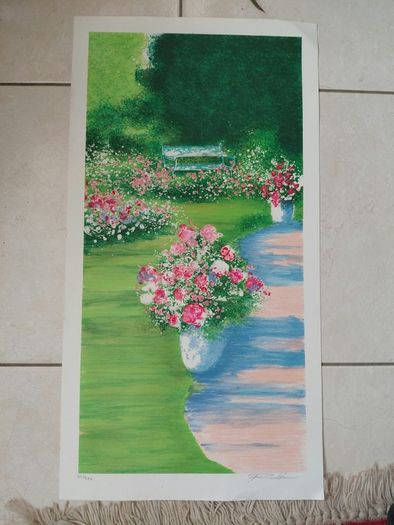 Limited edition lithograph Roses de Bagatelle I by Raphael Robic 74/300