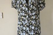 Floral print tie waist midi dress