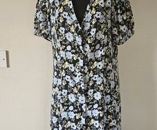 Floral print tie waist midi dress