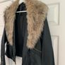 F&F Black Leather Jacket with Fur Collar Image 3