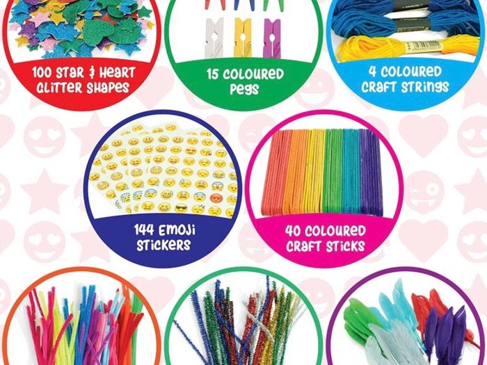 Jumbo Kids Craft Set - Kids Craft Kits with Over 1,200 Crafting Pieces - Arts and Crafts for Kids (FREE POSTAGE)