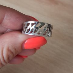 Silver ring size P