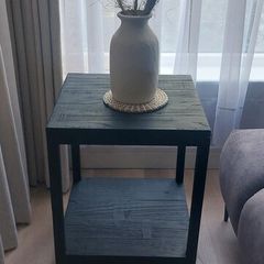 2x Black Side Tables / Bedside Lockers
